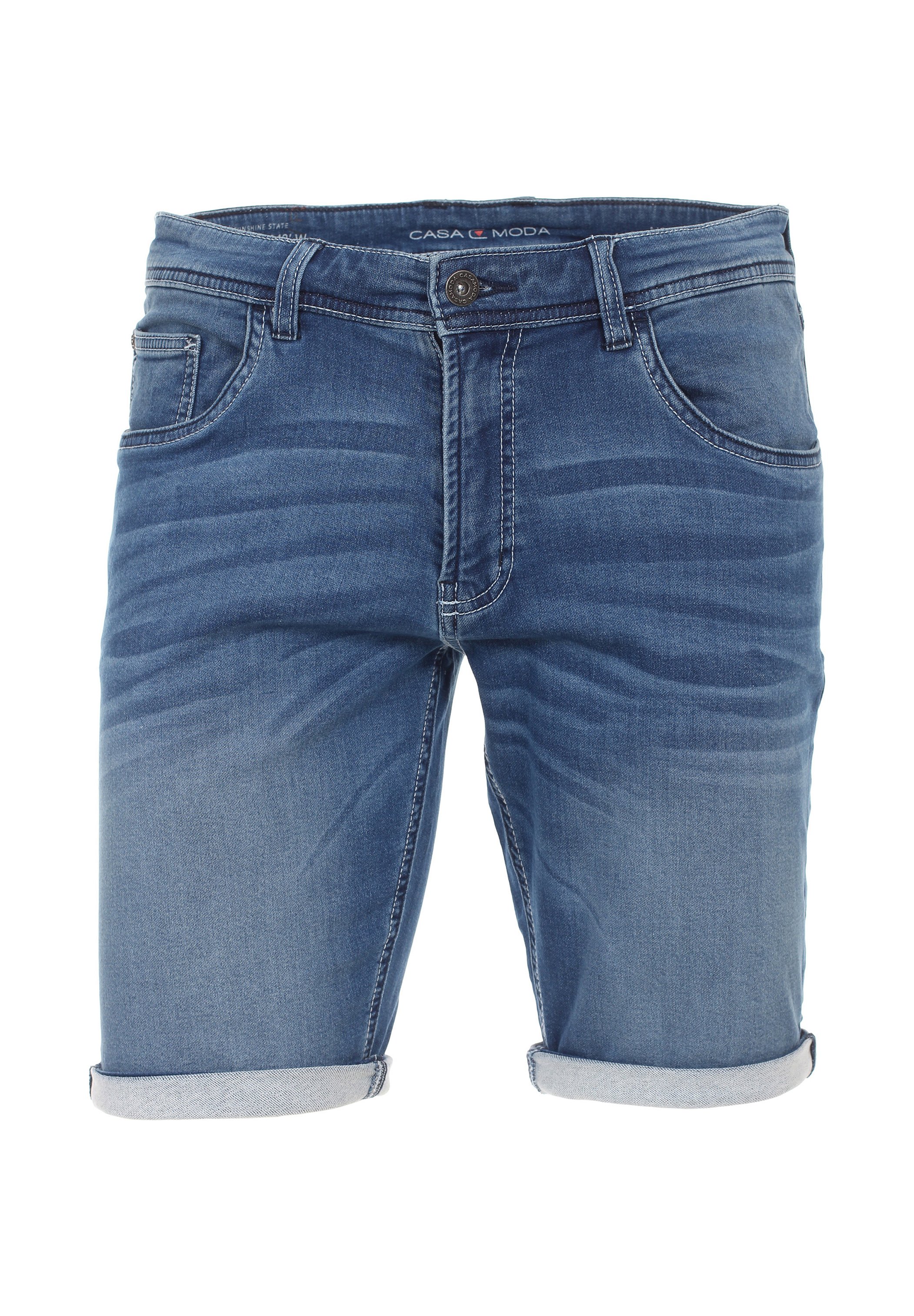 CASAMODA Herren Shorts In Blau/Anthrazit – Bequeme Jogging-Bermuda Mit Stretch, Gr. W38