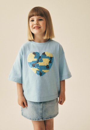 Next, REGULAR FIT - SEQUIN T-SHIRT  . - Print T-shirt - light blue