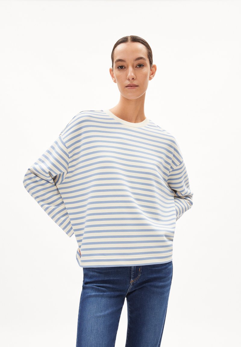 ARMEDANGELS FRANKA STRIPE - Longsleeve - iceberg blue undyed