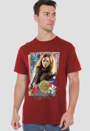 Cotton Soul, HARRY POTTER HERMIONE COLORFUL PAPER COLLAGE - Print T-shirt - red