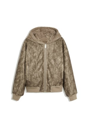 Bershka, REVERSIBLE FUR JACKET - Jacka i konstläder - dark brown