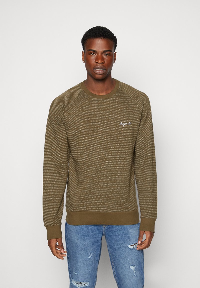 Jack & Jones JORHIDE CREW NECK - Sweatshirt - forest night/khaki ...