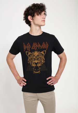 Henry Tiger, TIGER HEAVY METAL BAND BY ROCK OFF - T-shirt print - black