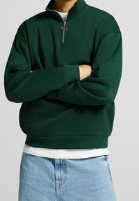 Bershka Sudadera - dark green