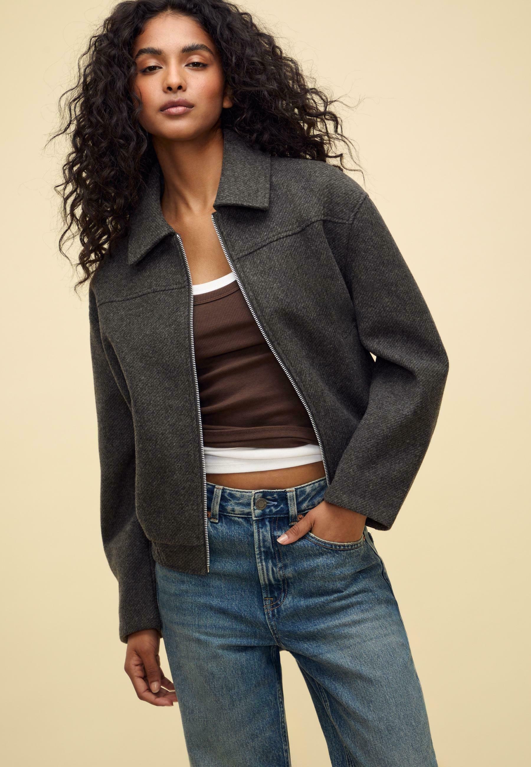 Stradivarius Blouson Bomber dark grey/gris foncé