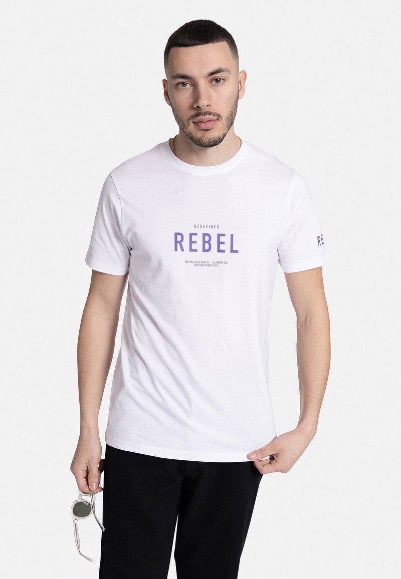 Redefined Rebel RONAN TEE - Majica kratkih rukava s printom - white candy