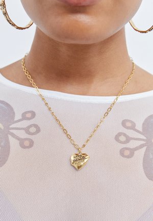 Ed Hardy LOVE KILLS SLOWLY HEART PENDANT NECKLACE - Necklace - gold-colored
