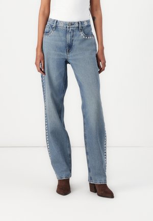 Good American GOOD ICON STUDDED  - Sirgete säärtega teksad - indigo