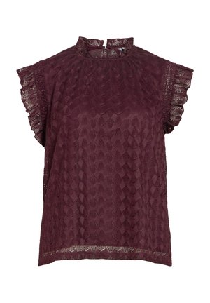 VILA, CAP SLEEVE TOP VINILA HIGH NECK - Blúzka - winetasting