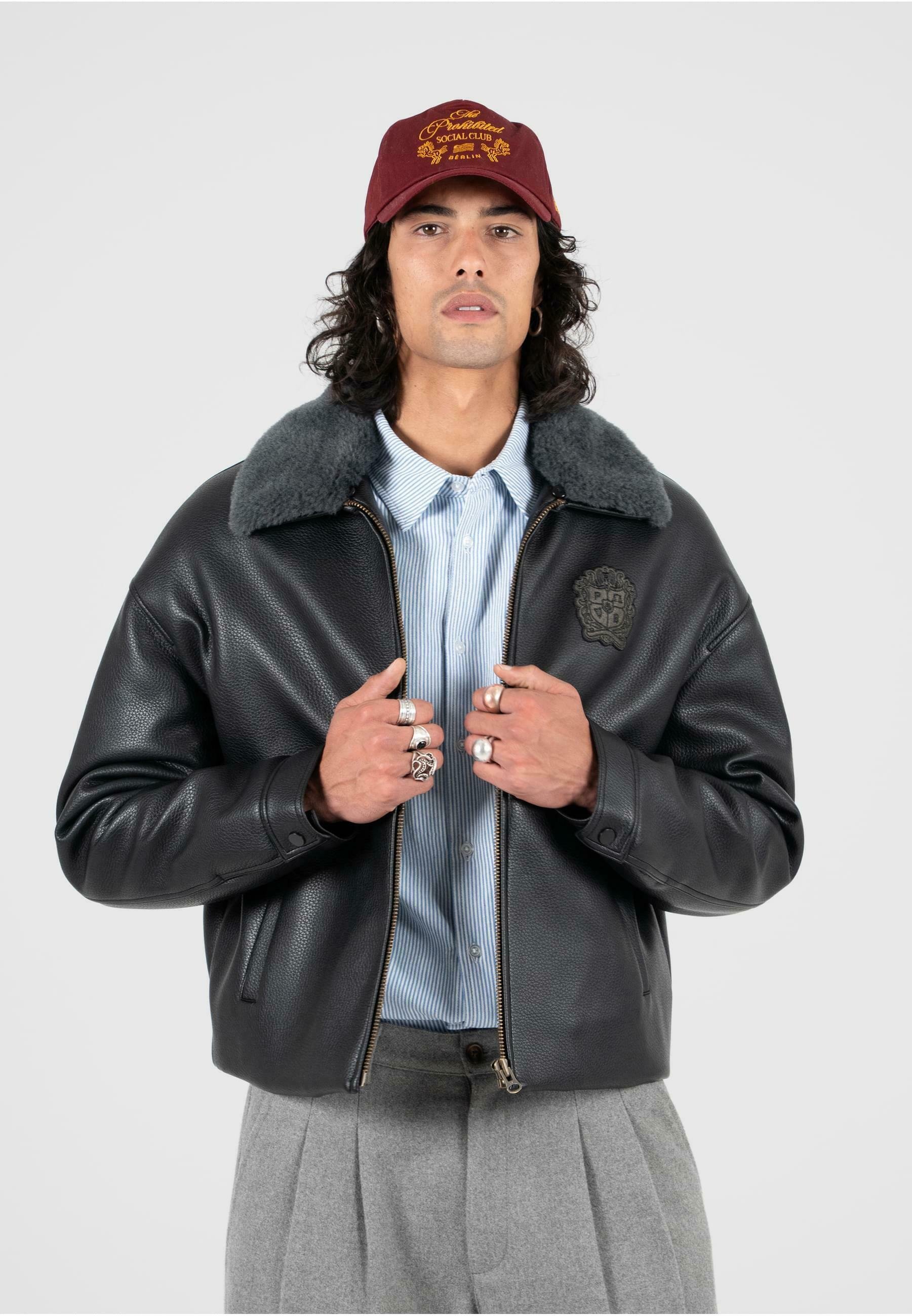 PROHIBITED CLUB FLIGHT - Faux leather jacket - black - Zalando