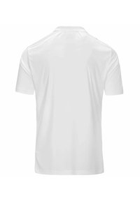 Witte polo met korte mouwen, gemaakt van lichtgewicht stof. Heeft een klassieke kraag en subtiele stiksels op de schouders.