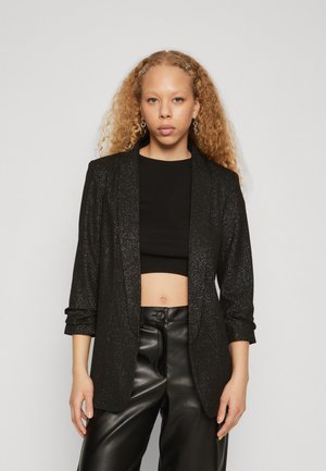 PCBOSELLA 3/4 GLITTER - Blazer - black/silver