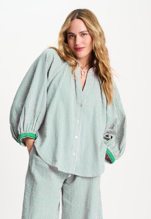 POM Amsterdam, BLOUSE - SEERSUCKER GREEN PINK - Blouse - multi colour