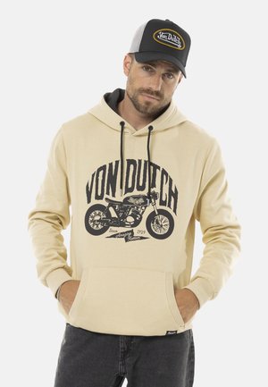 EN AVEC PRINT DEVANT - Sweat à capuche - beige
