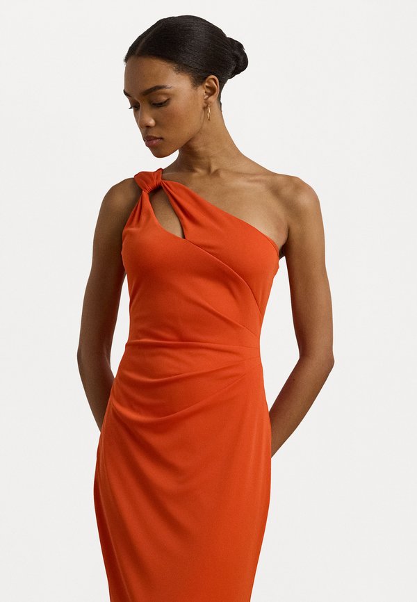 JERSEY ONE SHOULDER COCKTAIL DRESS - Jersey dress - orange