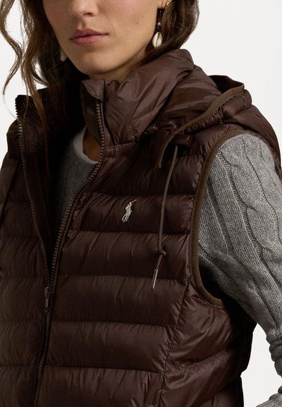Polo Ralph Lauren WATER REPELLENT PACKABLE GILET - Strukirani kaput - nutmeg brown