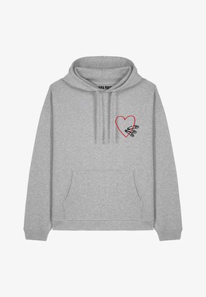 Mira Paris, PINS EMBROIDERY HEAVYWEIGHT - Sweat à capuche - mottled grey