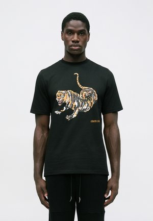 TIGER - Nyomott mintás póló - black