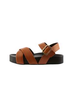 HÖGL PANTOLETTEN KATIE - Slip-on sandaler - cognac