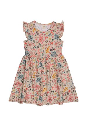 FLOWERS - Jersey dress - beige
