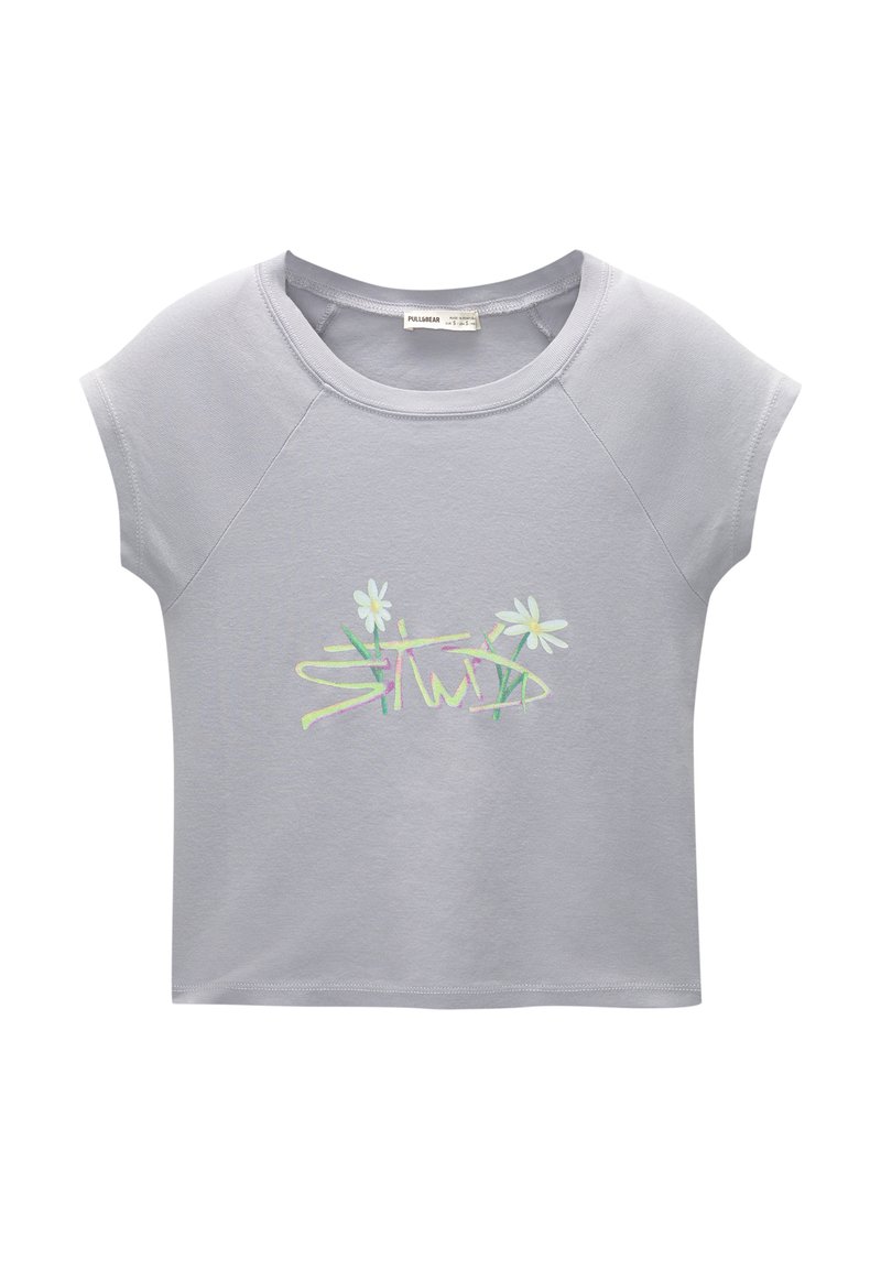 PULL&BEAR T-shirt print lichtgrijs PULL&BEAR T-shirt print lichtgrijs