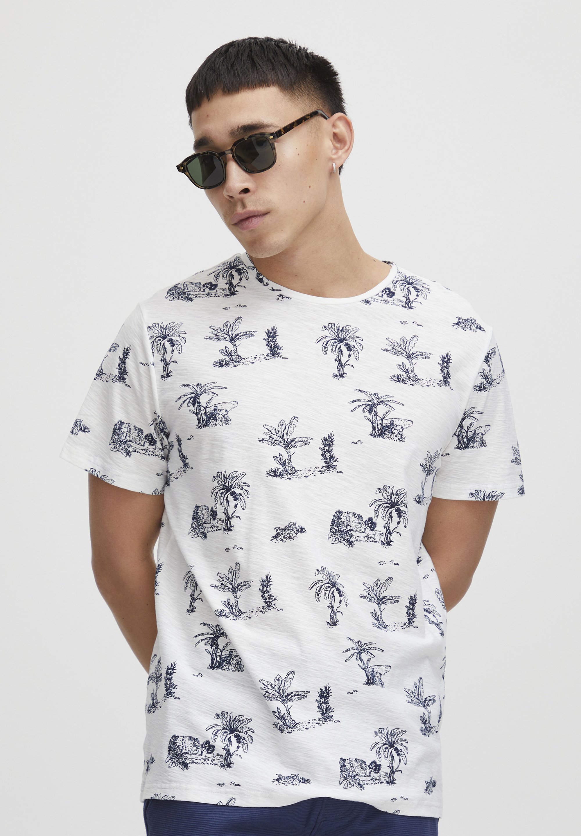 Blend BHTEE Camiseta estampada snow white/blanco