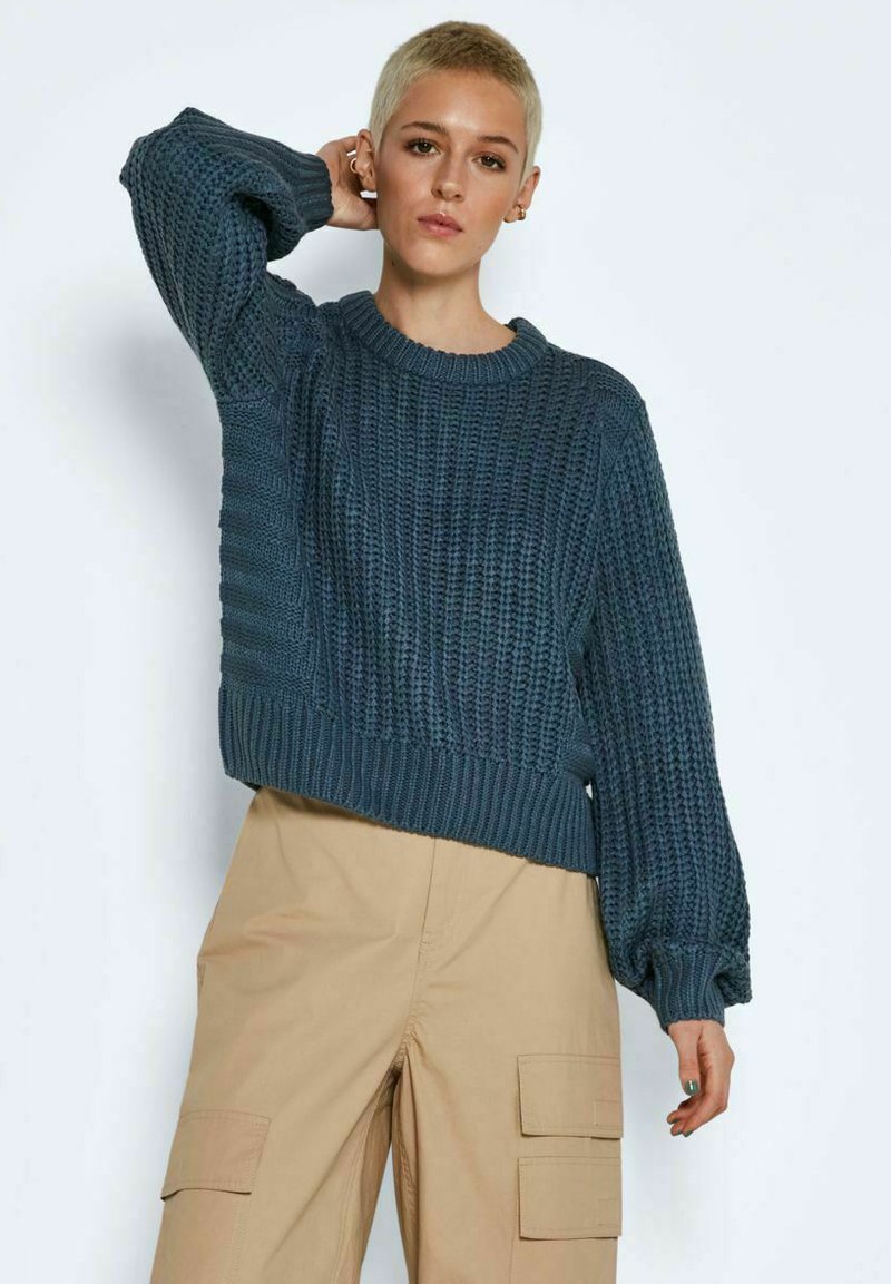 Damen Strickjacken | Noisy May Strickpullover china blue/blaugrau - YN08684 Damen Strickjacken | Noisy May Strickpullover china blue/blaugrau - YN08684