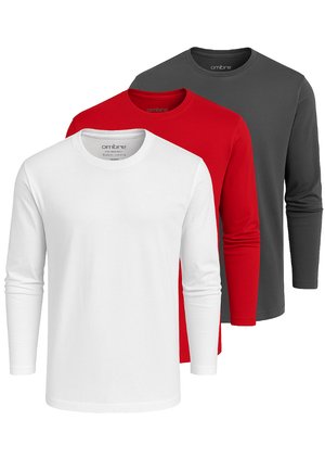 CASUAL 3 PACK - Langarmshirt - red white dark grey