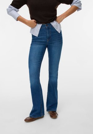 Vero Moda, Flared fit VMSIGA High rise - Jean flare - medium blue denim