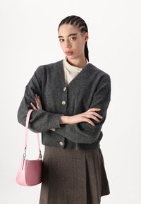 Vero Moda VMLEAF V-NECK - Cardigan - dark grey melange