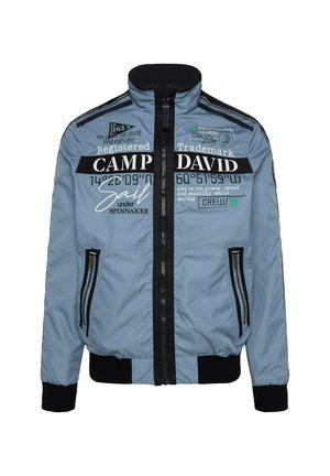 Camp David LEICHTER MIT TAPES UND ARTWORKS - Bomber Jacket - smokey sky