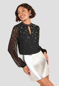 HOTFIX FRONT KEYHOLE LONG SLEEVE - Camicetta - black