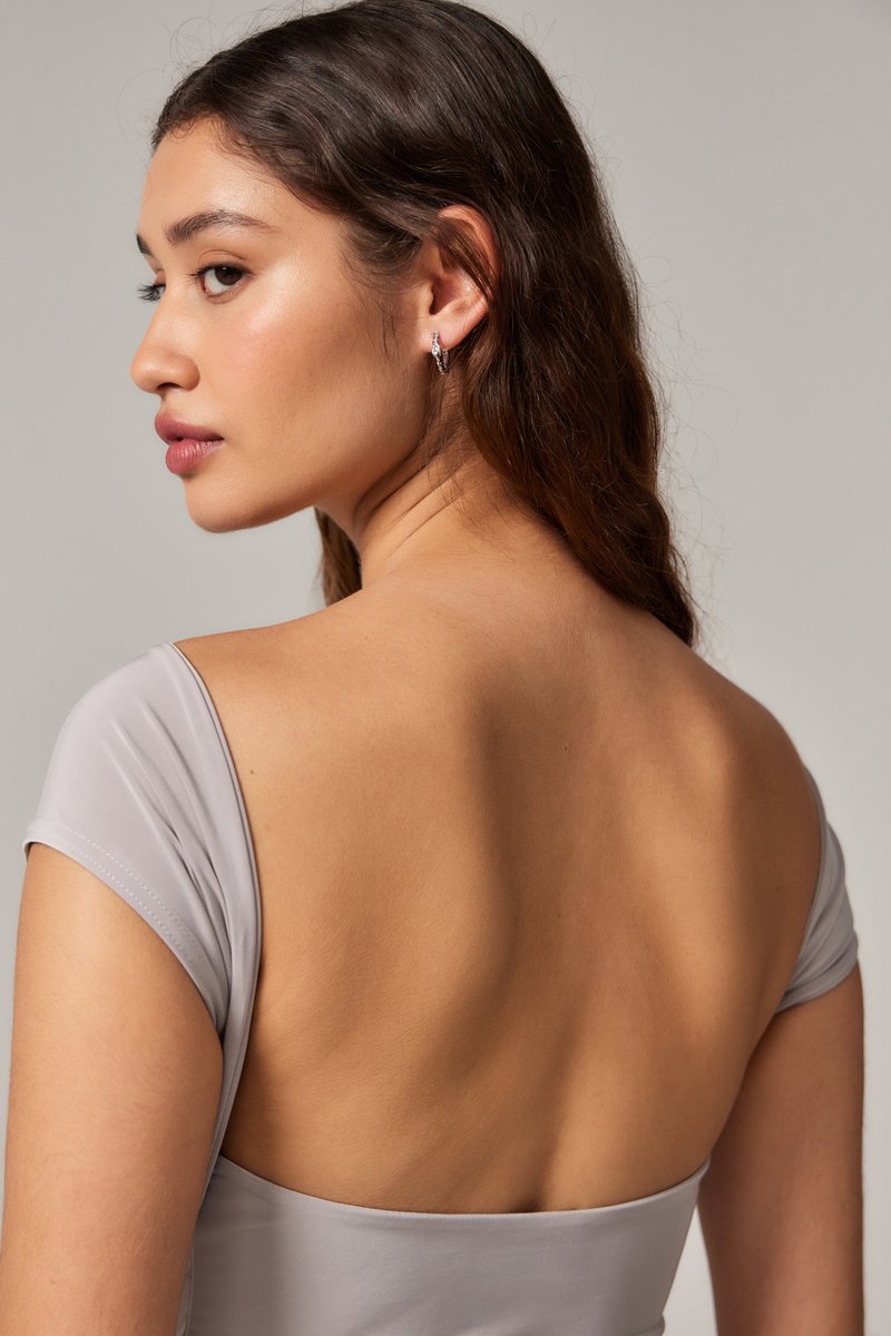BDG Urban Outfitters CAP SLEEVE BACKLESS - Basic T-shirt - grey