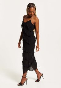 Liquorish DIAGONAL FRILL  - Cocktail dress / Party dress - black