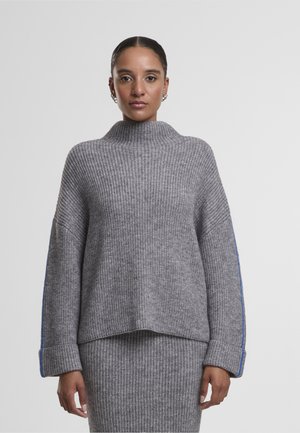 TOVA LS HIGH NECK FOLD-UP DD - Jumper - medium grey melange