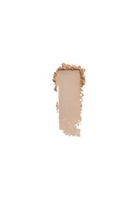Krämig beige foundation applicerad i en remsa, med en grov textur och en matt yta, som visar både ljusare och mörkare nyanser längs kanterna.
