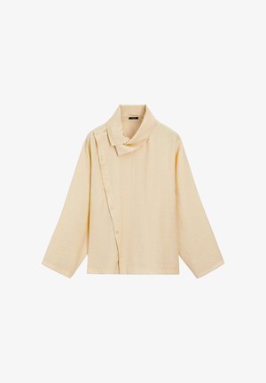 Massimo Dutti, DIAGONAL BUTTON-UP - Bluse - beige