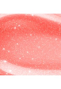Shimmering coral-pink glitter texture with sparkling light reflections creating a smooth, glowing surface effect.