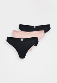 THONG 3 PACK - String - black/nude