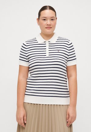 CABLE FINE - Polo - ivory/dark night navy