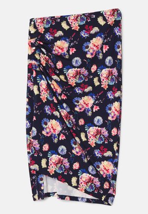 JUPE - Fustă petrecută - navy/neon