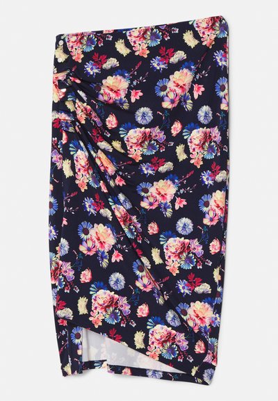 Rabanne JUPE - Átlapolós szoknya - navy/neon