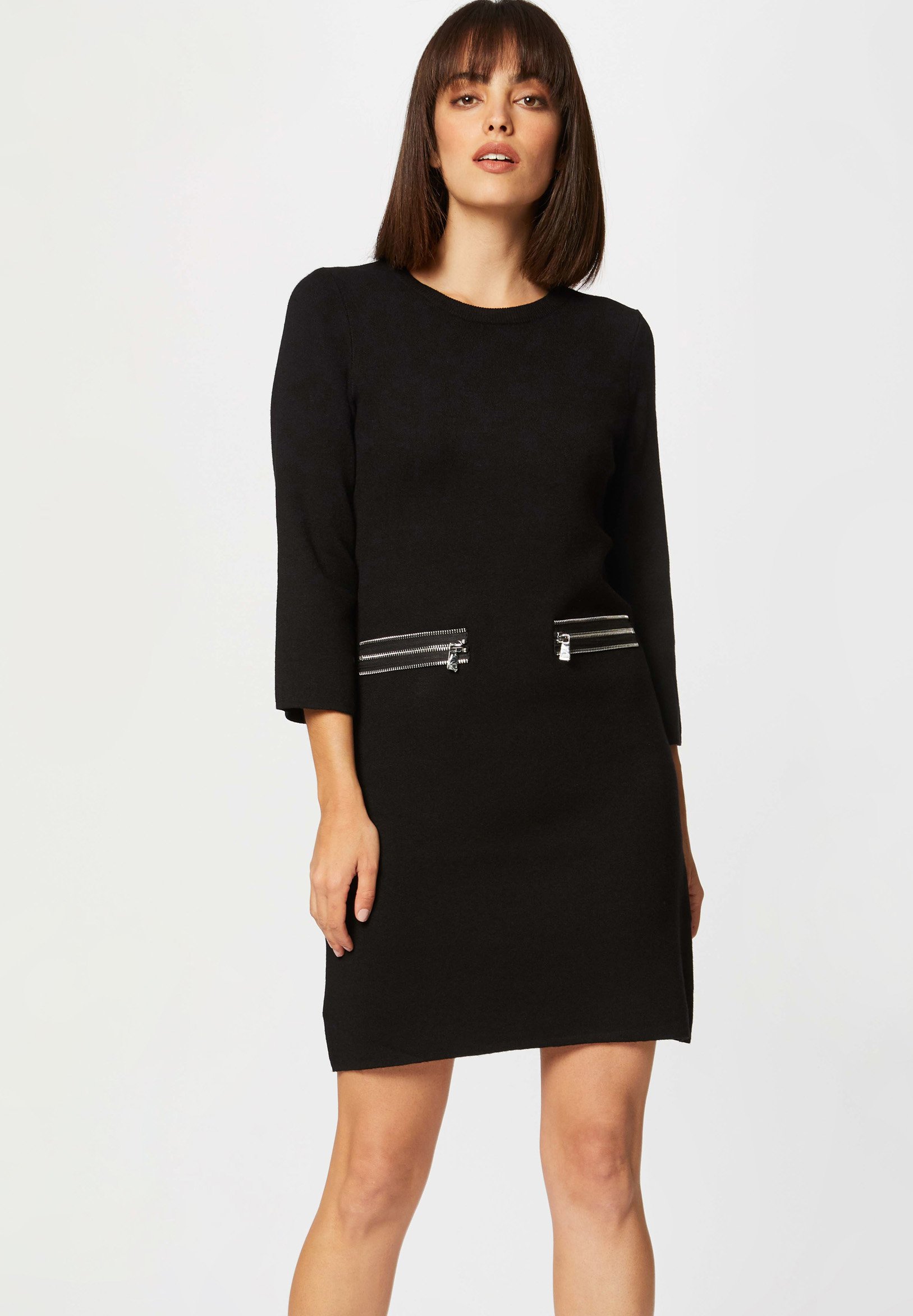 Morgan STRAIGHT WITH ZIPPED DETAILS - Abito in maglia - black/nero - Zalando .it