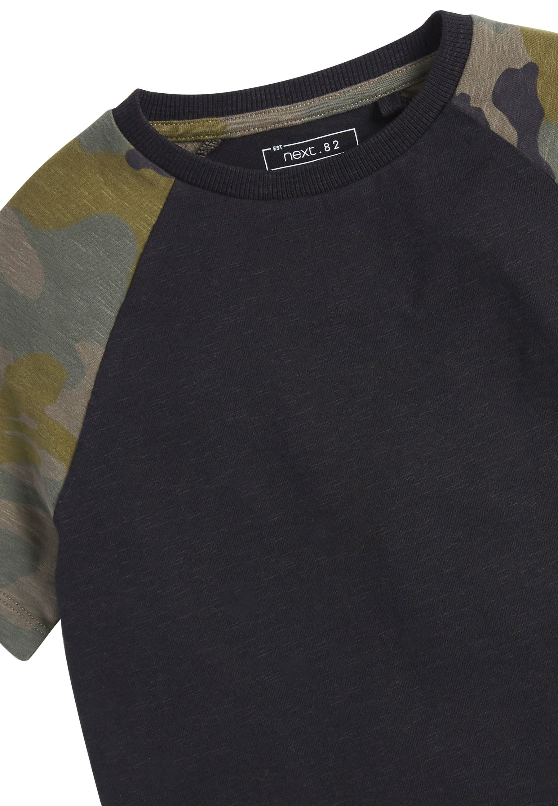 CAMOUFLAGE RAGLAN SHORT SLEEVE T-SHIRT 