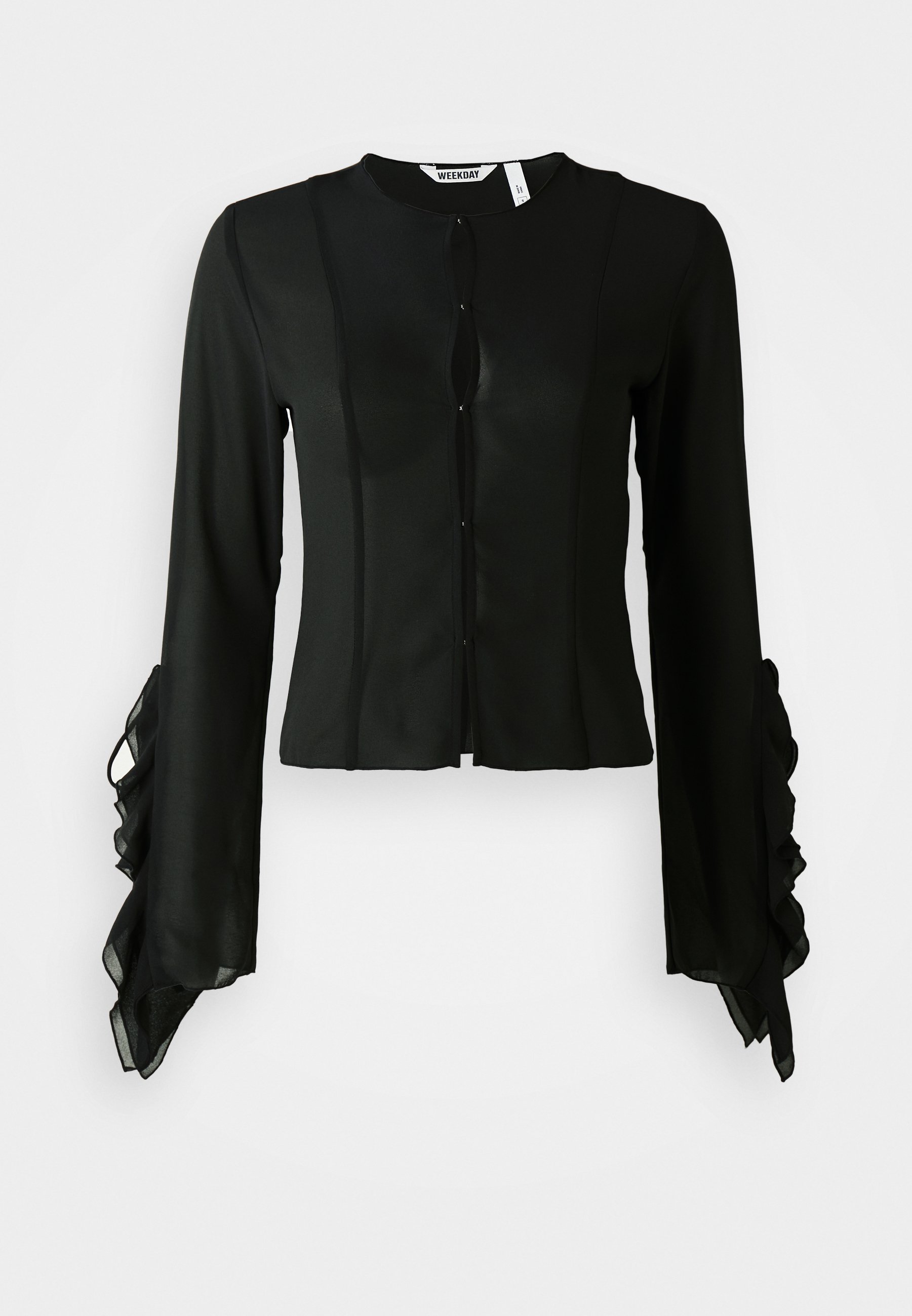 売れ筋商品|||ウィークデイ シャツ レディース トップス SASHA LONGSLEEVE FRILL  - Blouse - black Weekday SASHA LONGSLEEVE FRILL - Blouse - black - Zalando.co.uk