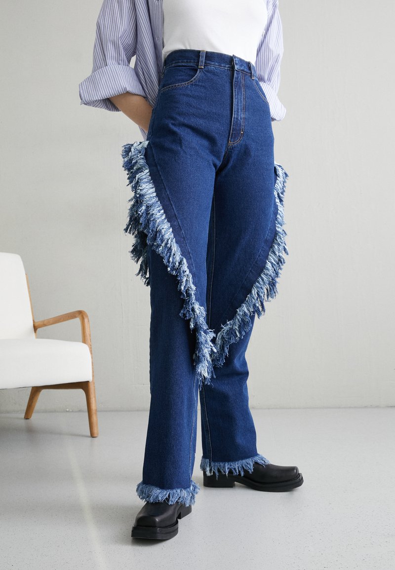 Ksenia Schnaider COWBOY PANTS Straight leg jeans vintage denim mixed colour/blue denim Zalando