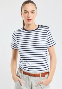 Armor lux RAYÉ - LÉGER - T-shirt imprimé - blanc seal