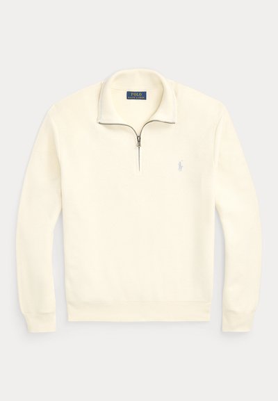 Polo Ralph Lauren KNIT COTTON QUARTER ZIP JUMPER - Pulover - herbal milk
