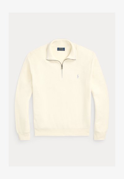 Polo Ralph Lauren KNIT COTTON QUARTER ZIP JUMPER - Strikkegenser - herbal milk