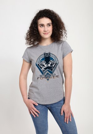Henry Tiger AVENGERS CLASSIC WAKANDA SHIELD - Triko s potiskem - melange grey